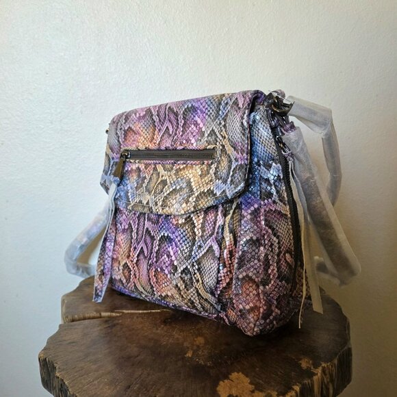Aimee Kestenberg Fifth Ave Convertible Snake Leather Crossbody Shoulder Bag NWT - Picture 8 of 16